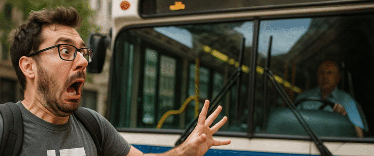 IT guy about to get hit by a bus